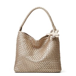 Hand-Woven Large-Capacity Bucket Armpit Bag for Women, High-End Commuter Portable Shoulder Bag, Fashionable and Versatile Tote Bag