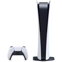 PS5 - Sony PlayStation 5 Digital Edition Gaming Console + Wireless Controller - 16GB GDDR6 RAM, 825GB SSD, 120Hz 8K Output, White