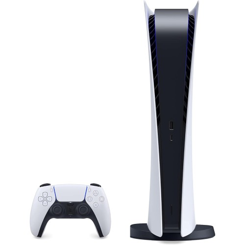 PS5 - Sony PlayStation 5 Digital Edition Gaming Console + Wireless Controller - 16GB GDDR6 RAM, 825GB SSD, 120Hz 8K Output, White