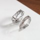 Baoge Seiko V Gold Electroplated Full Diamond Snake Bone Ring for Women in Light Luxury Elegant White Fritillaria Snake Open Ring