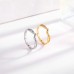 Baoge Seiko V Gold Electroplated Full Diamond Snake Bone Ring for Women in Light Luxury Elegant White Fritillaria Snake Open Ring