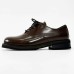 Black Brown Square-Toe Leather Shoes Old Money Style Unisex Niche Retro Formal Commuting Derby Shoes Direct Sale