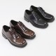 Black Brown Square-Toe Leather Shoes Old Money Style Unisex Niche Retro Formal Commuting Derby Shoes Direct Sale
