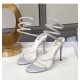 European and American 2025 Summer New Style Wrap-Around Sandals for Women with Rhinestone Straps, High Heels, Stiletto Heels, One-Piece Wholesale