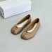 Pure Original Classic Tabi New Pleated Split-Toe Shoes for Women, Genuine Leather Shallow Mid-Heel Pig's Trotters Ballet Soft Leather Flats