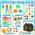 PJT 48PCS Kids Pool Diving Toys Set - Pirate Treasure Chest with Gems, Fish, Locks & Keys, Underwater Treasure Hunt Game for Pool, Bath & Beach, Summer Pool Party & Birthday Gift for Kids Ages 3+