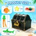 PJT 48PCS Kids Pool Diving Toys Set - Pirate Treasure Chest with Gems, Fish, Locks & Keys, Underwater Treasure Hunt Game for Pool, Bath & Beach, Summer Pool Party & Birthday Gift for Kids Ages 3+