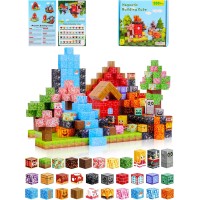 208PCS Magnetic Building Blocks Set for Kids Ages 3-8, 0.8in Magnetic Cubes STEM Construction Toy, 3D Magnet Building Blocks for Boys Girls, Birthday