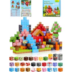 208PCS Magnetic Building Blocks Set for Kids Ages 3-8, 0.8in Magnetic Cubes STEM Construction Toy, 3D Magnet Building Blocks for Boys Girls, Birthday